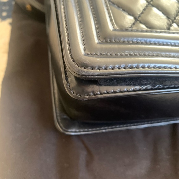 Chanel boy flap bag large gold chain - Picture 15 of 15